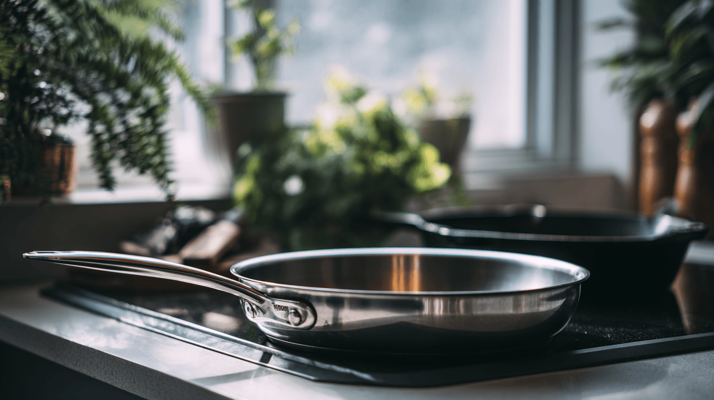 Stainless steel frying pan