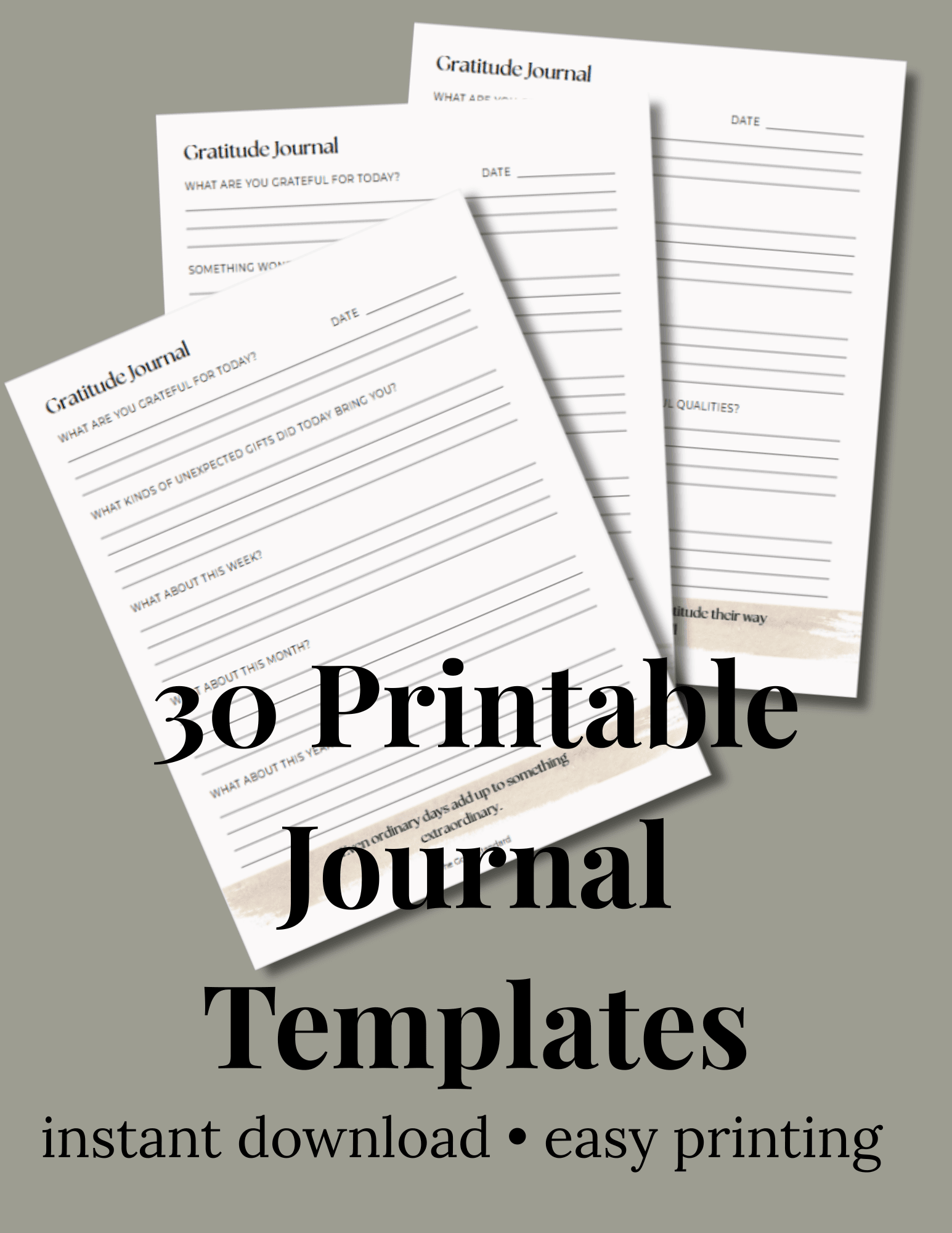 A preview of some gratitude journal templates